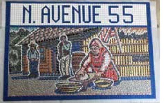 Sidewalk mosaic: N. Avenue 55