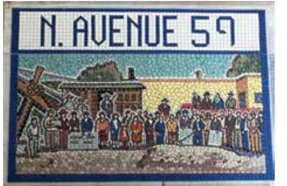 Sidewalk mosaic: N. Avenue 59
